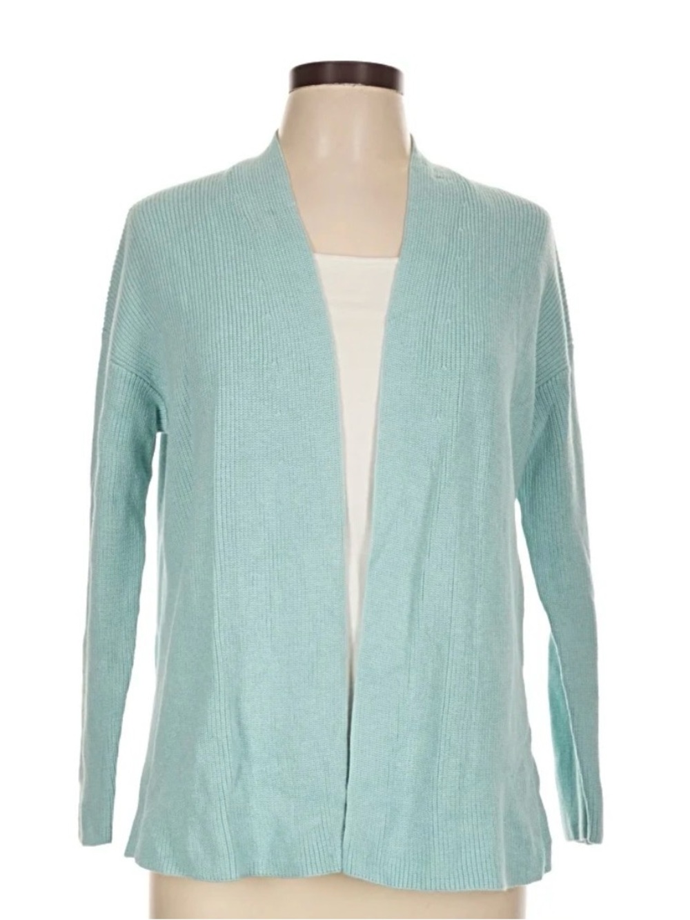 J. Jill Aqua Open-Front Lightweight Cardigan